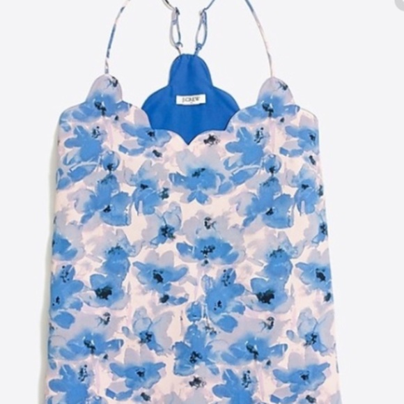 J. Crew Tops - J. Crew Floral Scallop tank